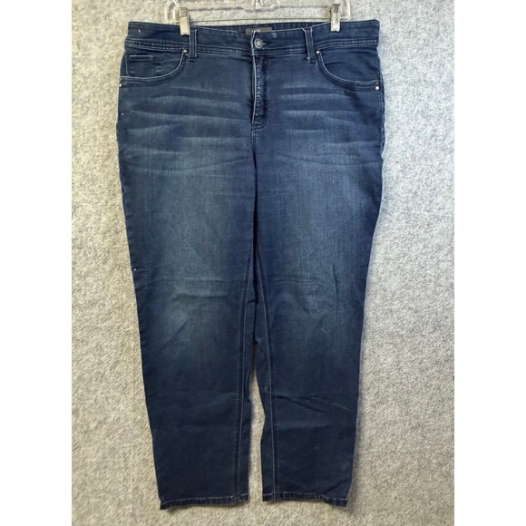 Chico's Denim - Chico's So Slimming Dark Wash Ankle Jeans Zipper Hem Size 3 Women Denim Pants